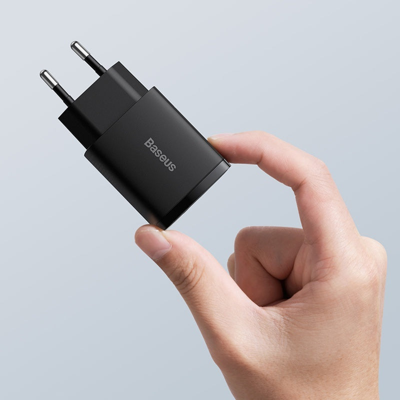 Nabíjačka Baseus Compact USB/USB-C, 20W, čierna