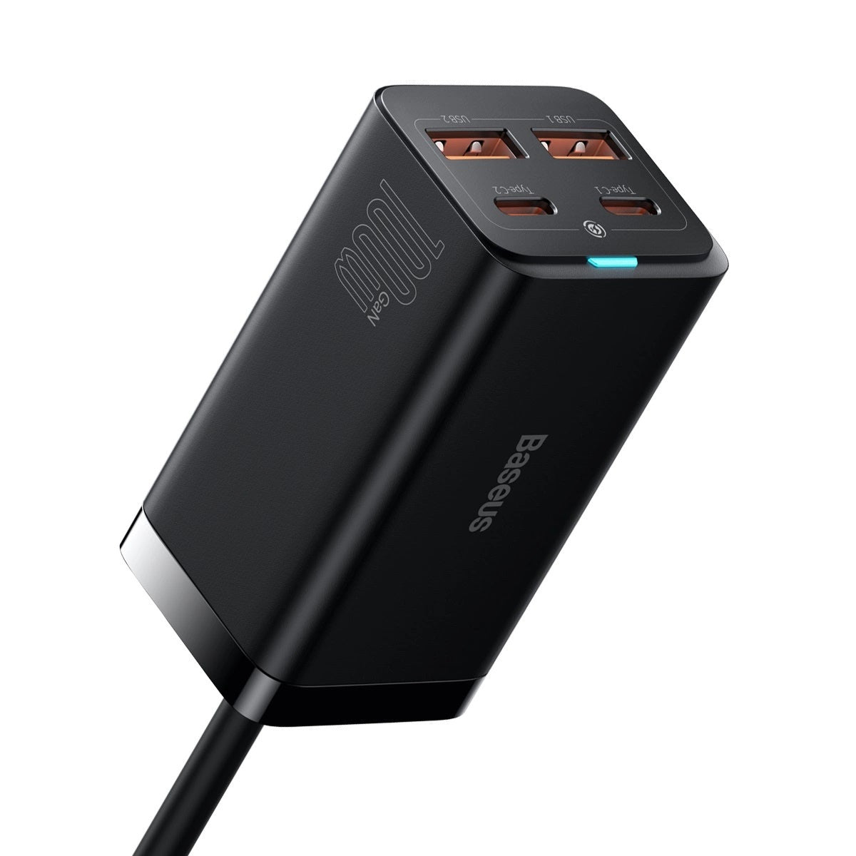 Nabíjačka Baseus GaN3, 2xUSB/2xUSB-C, 100W, čierna