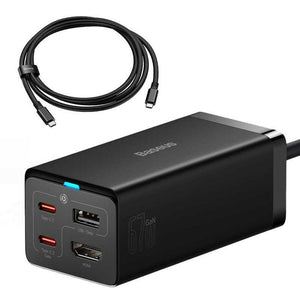 Nabíjačka Baseus GaN5 2xUSB-C/USB/HDMI, 67W+kábel USB-C, 100W,1m