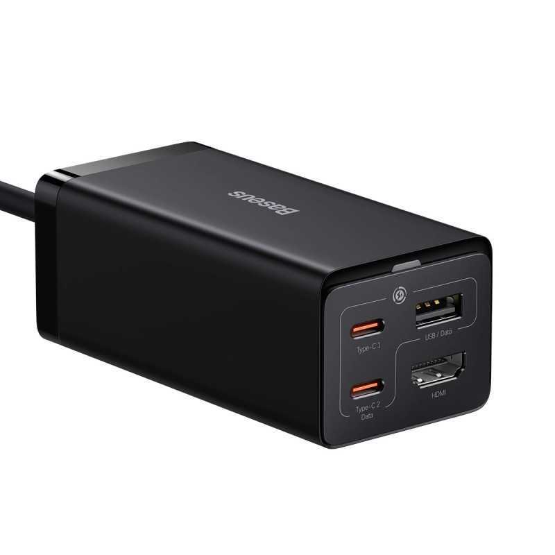 Nabíjačka Baseus GaN5 2xUSB-C/USB/HDMI, 67W+kábel USB-C, 100W,1m