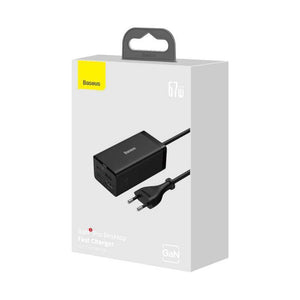 Nabíjačka Baseus GaN5 2xUSB-C/USB/HDMI, 67W+kábel USB-C, 100W,1m