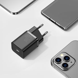 Nabíjačka Baseus Super 20W, USB-C, PD, QC, čierna