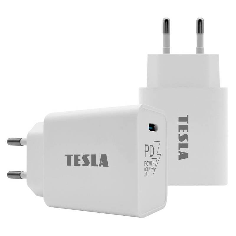 Nabíjačka Tesla T100, 20W, USB-C, PD 3.0, QC 3.0, biela