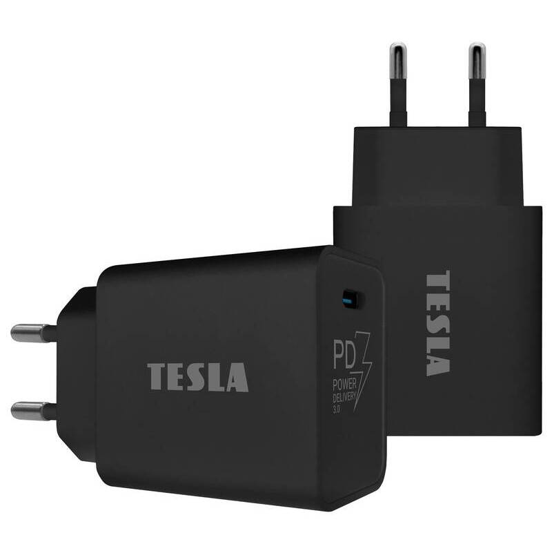 Nabíjačka Tesla T100, 20W, USB-C, PD 3.0, QC 3.0, čierna