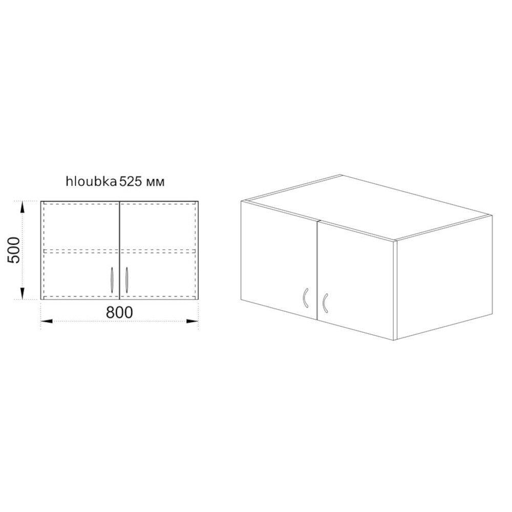 Nadstavec Arkadia - 80x50x52, 5 cm (dub dakota) - ROZBALENÉ