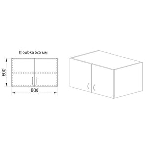 Nadstavec Arkadia - 80x50x52, 5 cm (dub dakota) - ROZBALENÉ