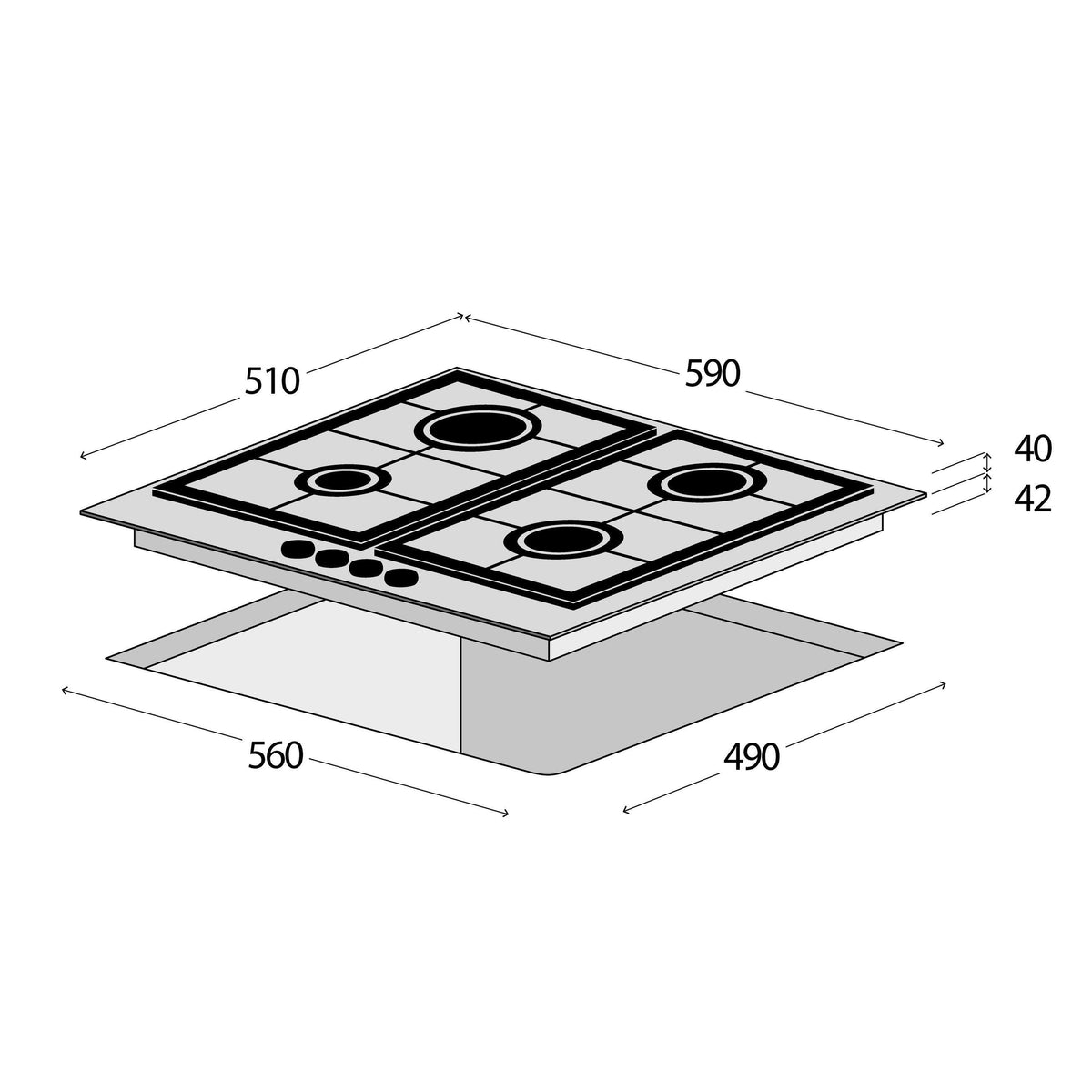 Plynová varná doska Concept PDV4560 VYBALENÉ