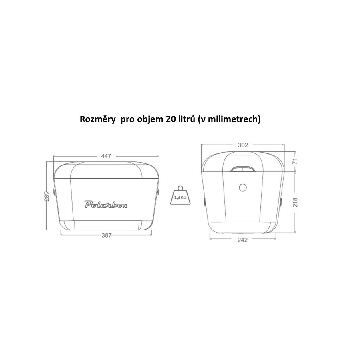 POLARBOX Classic Chladiaci box 20l svetlo petrolejová