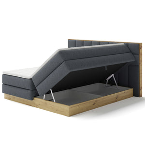 Postel Boxspring Alexander 160x200, šedá, vč. matrace a topperu II. akosť