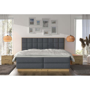 Posteľ Boxspring Alexander 160x200, sivá, vr. matraca a topperu