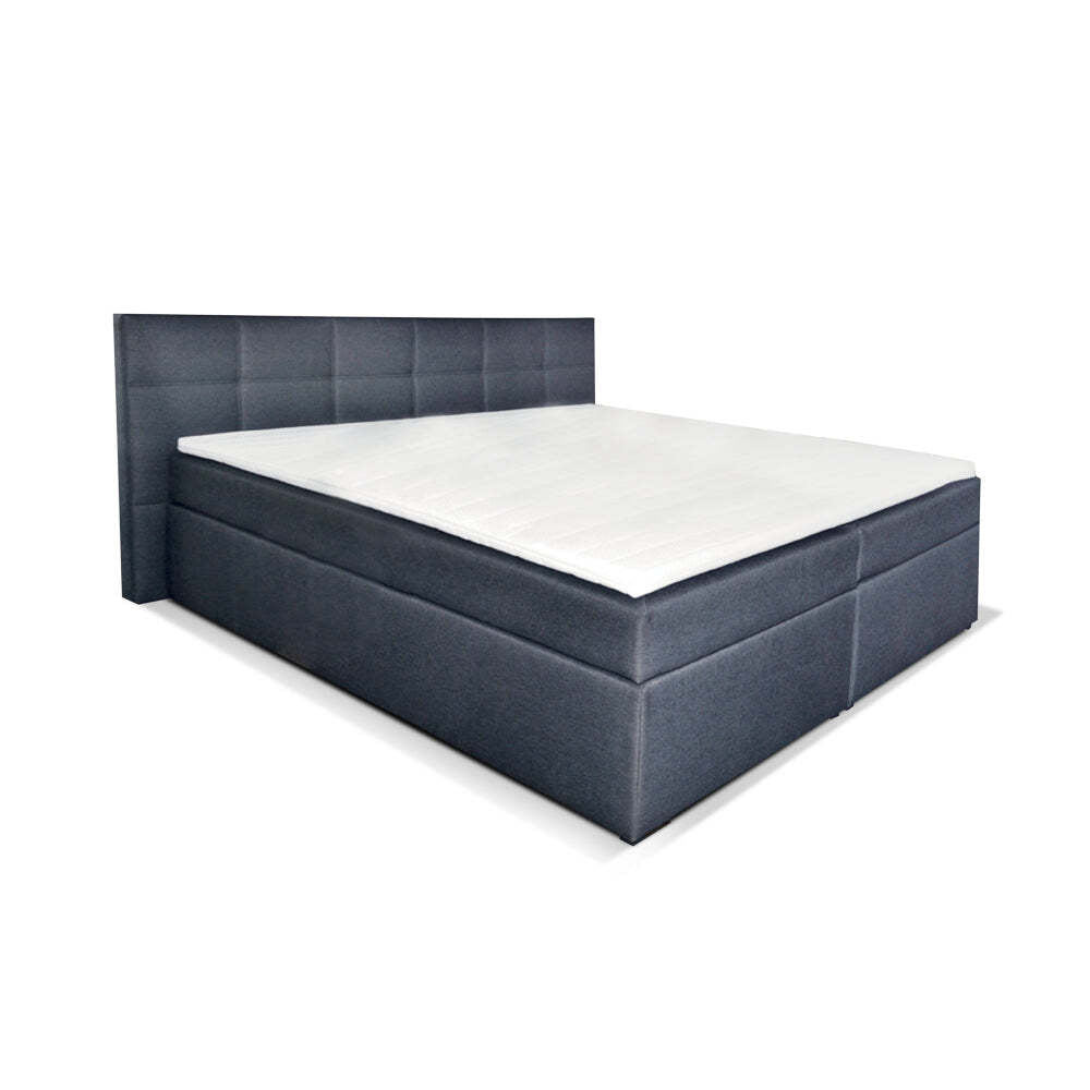 Postel Boxspring Bea 180x200, šedá, vč. matrace, topperu II. akosť