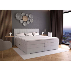 Posteľ Boxspring Bernard 180x200,striebor.,vr. matraca a topperu