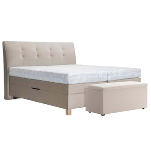 Posteľ Boxspring Charles 180x200, béžová, vr. matraca a topperu