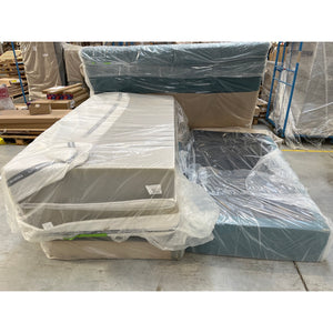 Postel Boxspring Edward 200x200, modrá,včetně, matrace a topperu II. akosť