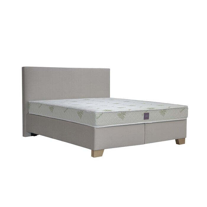 Postel Boxspring Jacob 180x200, béžová, vč. matrace a topperu II. akosť