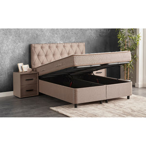 Posteľ Boxspring Kerem 180x200, béžová, vr. matraca a topera - II. akosť