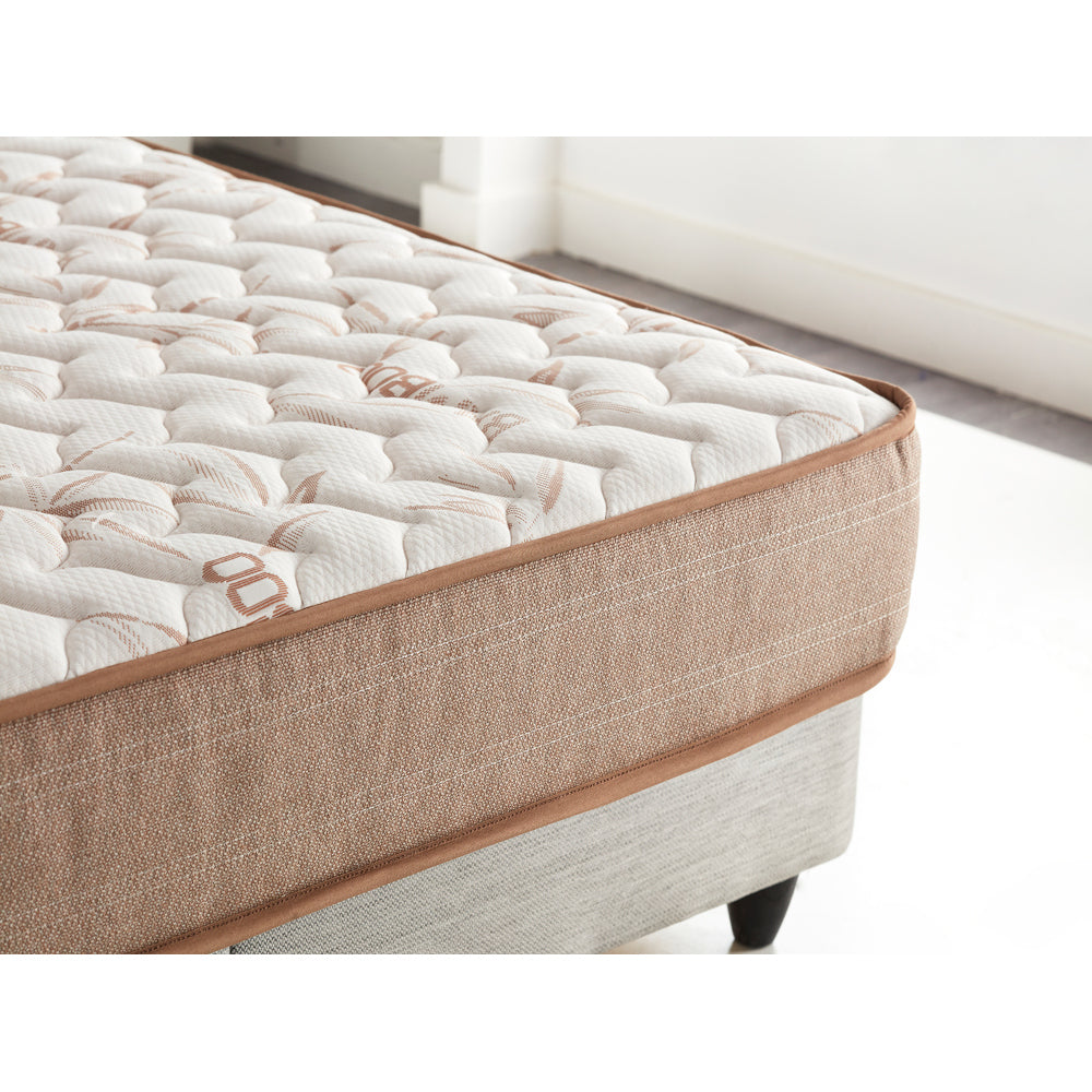 Posteľ Boxspring Kerem 180x200, béžová, vr. matraca a topera - II. akosť