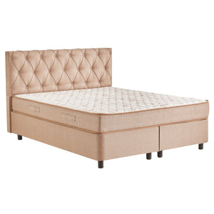 Posteľ Boxspring Kerem 180x200, béžová, vr. matraca a topera - II. akosť