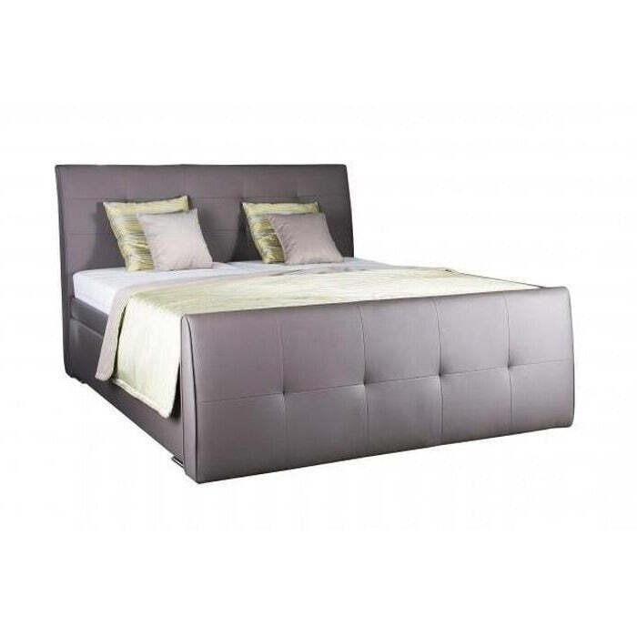 Posteľ Boxspring Lambada 180x200, sivá, vrátane matraca, 2 čelá