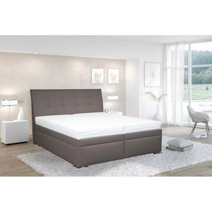 Posteľ Boxspring Lambada 180x200, sivá, vrátane matraca, 2 čelá