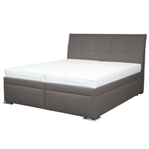 Posteľ Boxspring Lambada 180x200, sivá, vrátane matraca, 2 čelá