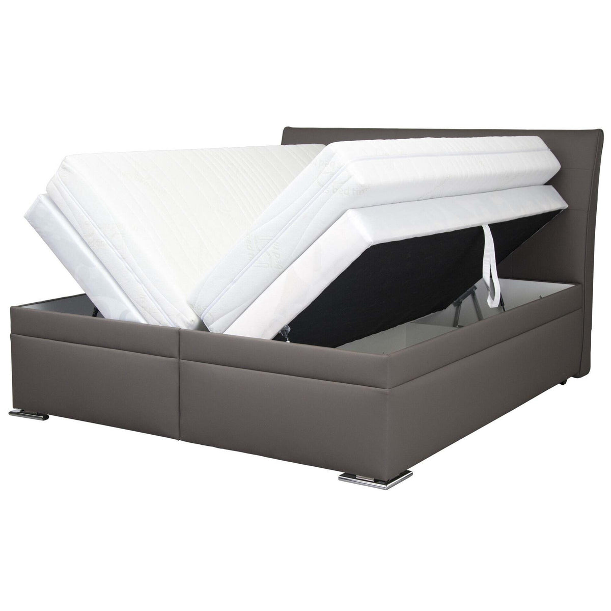 Posteľ Boxspring Lambada 180x200, sivá, vrátane matraca, 2 čelá