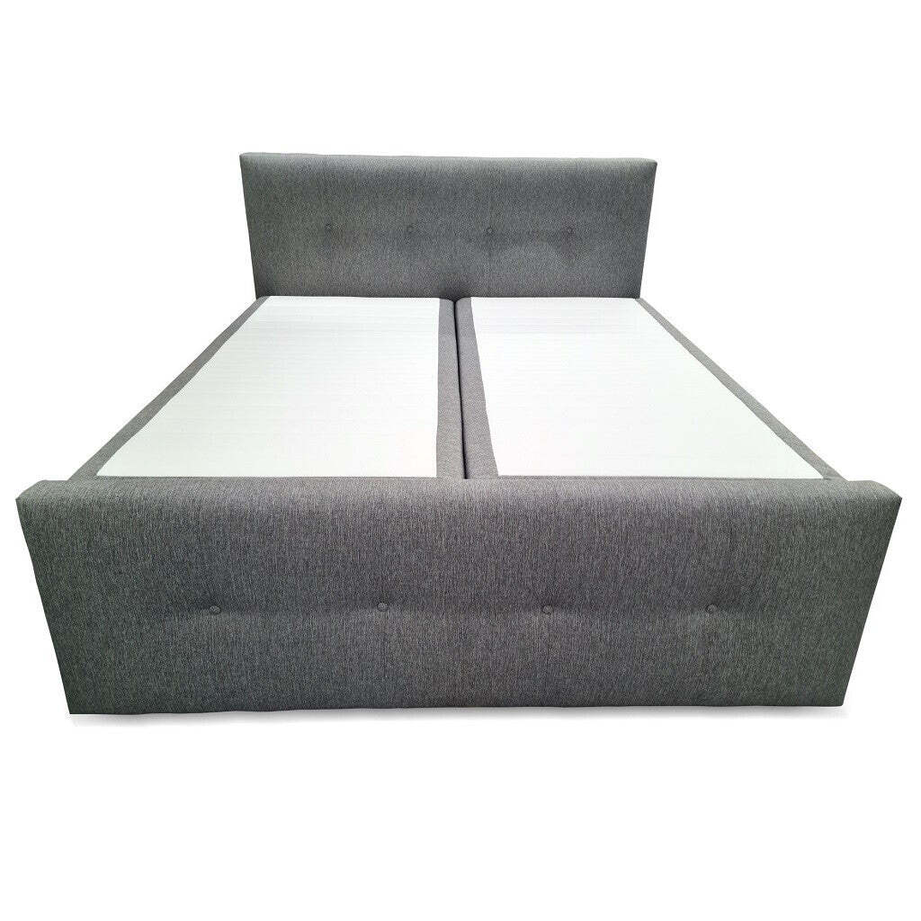 Postel Boxspring Leonard 180x200, šedá, vč. matrace a topperu II. akosť