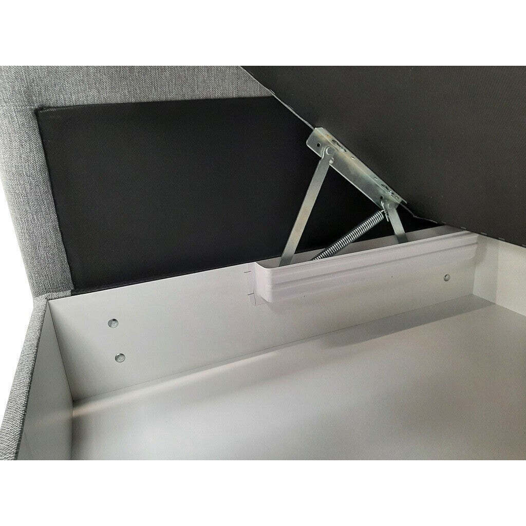 Posteľ Boxspring Leonard 180x200, sivá, vr. matraca a topera - II. akosť