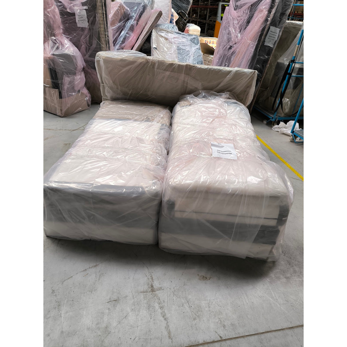 Postel Boxspring Marc 180x200, šedá,dub vč. matrace a topperu II. akosť