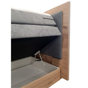 Posteľ Boxspring Marc 180x200, sivá, dub vr. matraca a topera - II. akosť