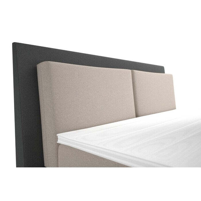 Posteľ Boxspring Maxwell 180x200, sivá, vr. matraca a topperu