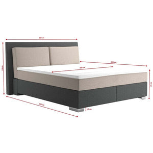 Posteľ Boxspring Maxwell 180x200, sivá, vr. matraca a topperu