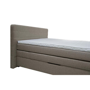 Posteľ Boxspring Poppy 180x200, sivá, vrátane matraca a topperu