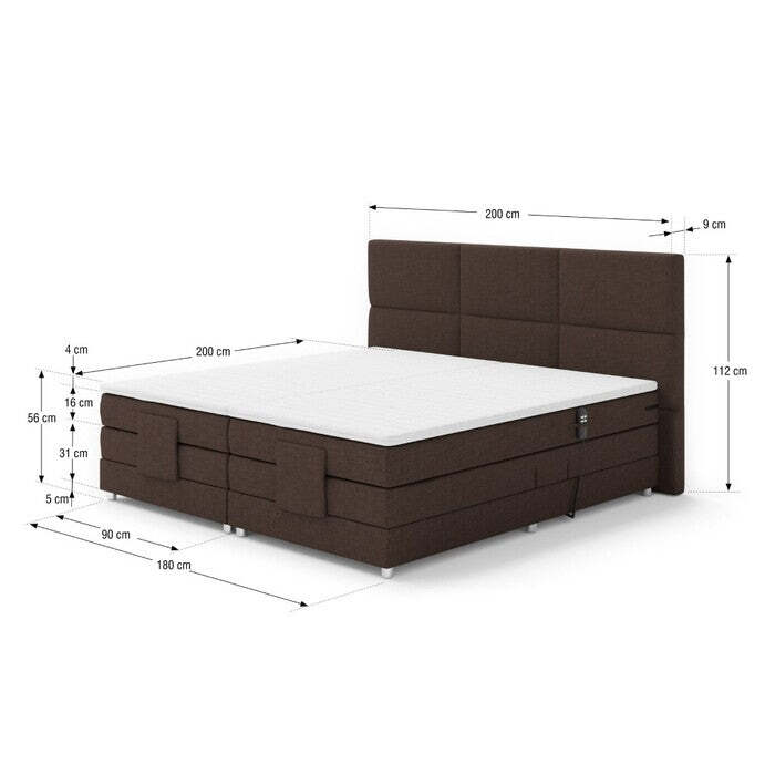 Posteľ Boxspring Rolf 180x200 s elektrickým polohovaním