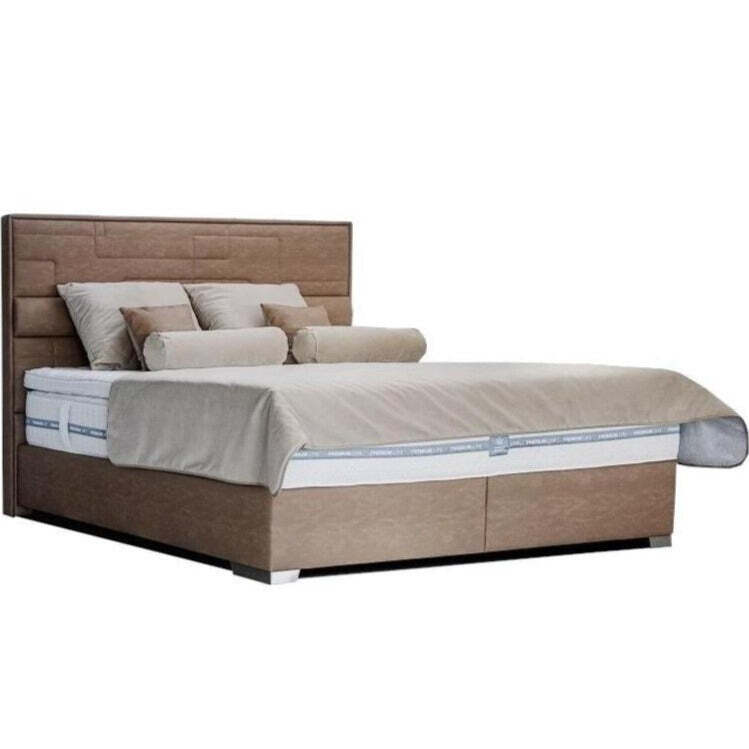 Postel Boxspring William 200x200, hnědá,včetně matrace a topperu II. akosť