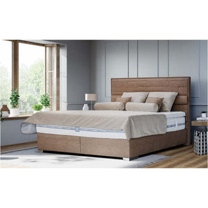 Postel Boxspring William 200x200, hnědá,včetně matrace a topperu II. akosť