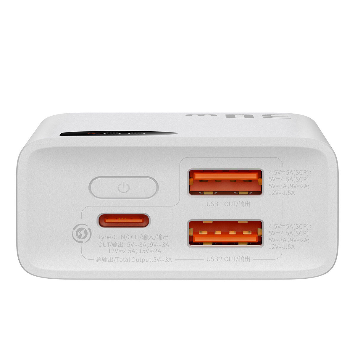 Powerbanka Baseus Adaman2 10000mAh, 30W, 2xUSB/USB-C, biela