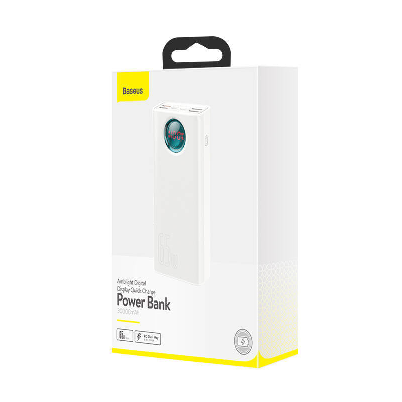 Powerbanka Baseus Amblight QC 30000mAh, 65W, biela