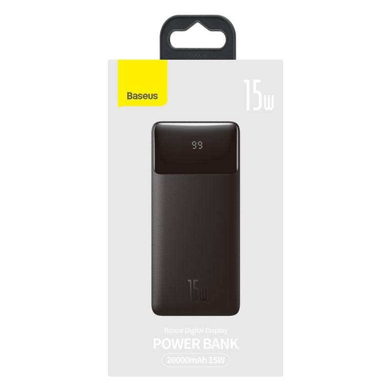 Powerbanka Baseus Bipow 20000mAh, 15W, čierna