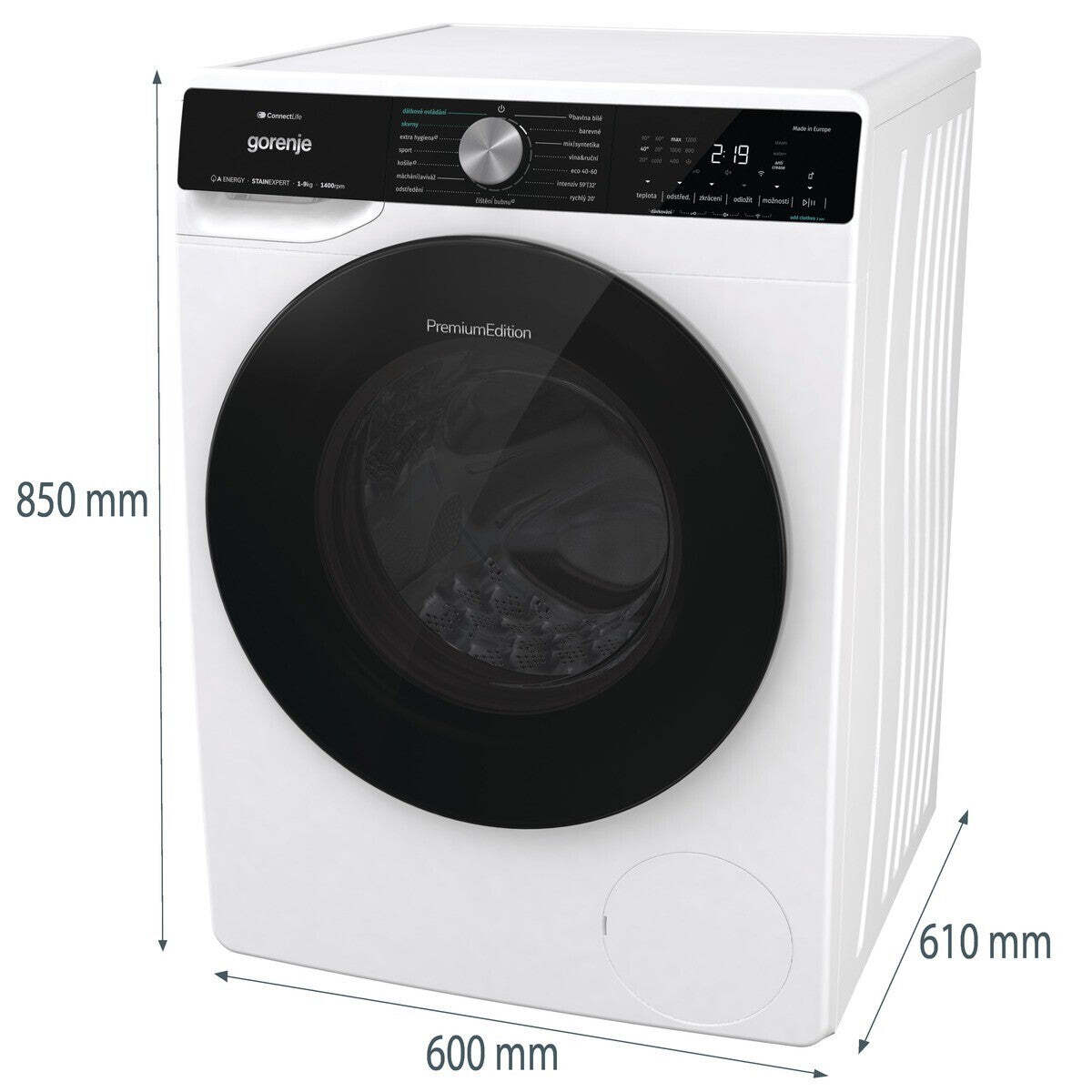 Práčka s predným plnením Gorenje W2NS94ARCZ, A, 9 kg POŠKODENIA