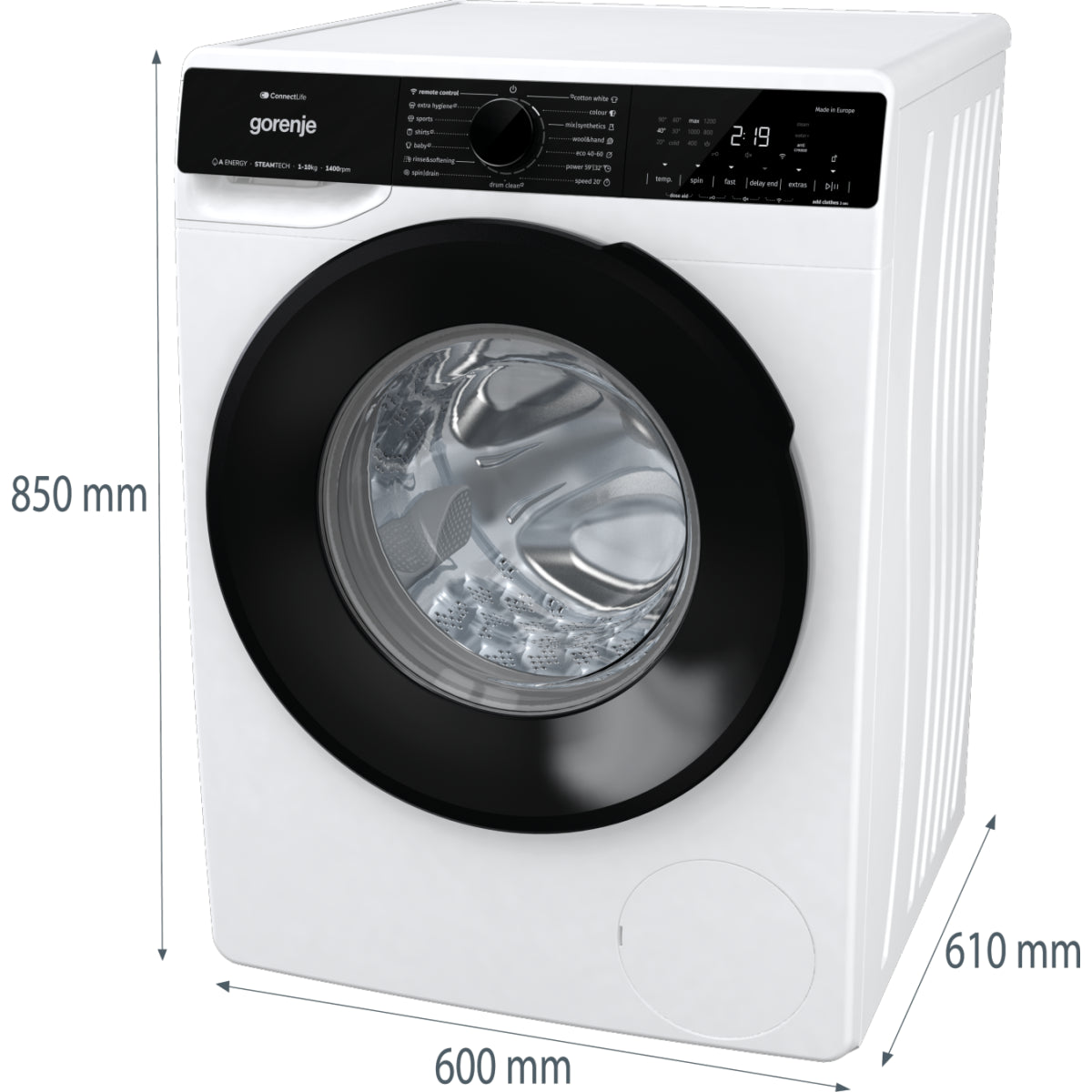 Práčka s predným plnením Gorenje W2PNA14APWIFI, A, 10kg