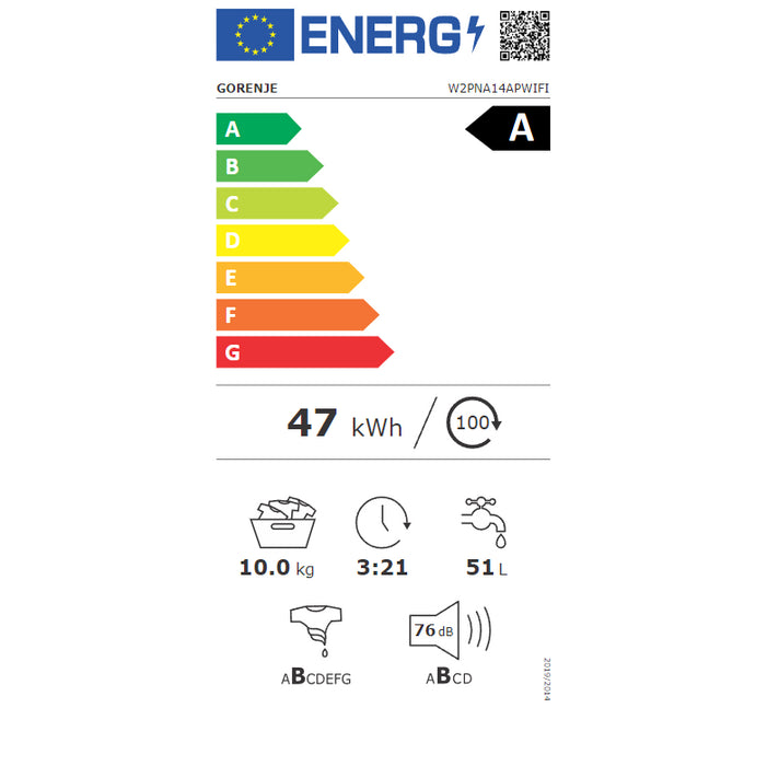 Práčka s predným plnením Gorenje W2PNA14APWIFI, A, 10kg