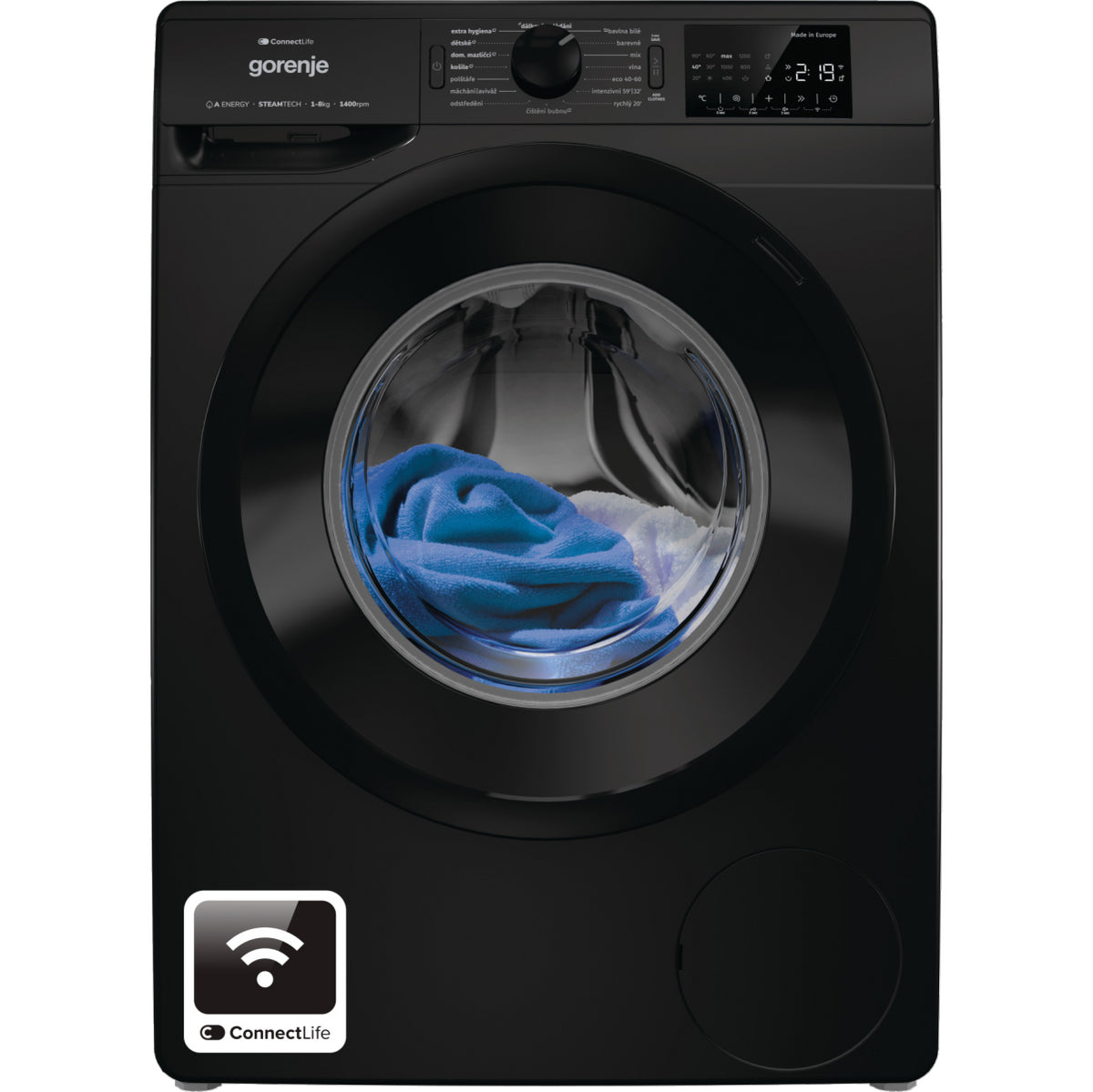 Práčka s predným plnením Gorenje W2PNEI84A1SW/BCZ, A, 8 kg