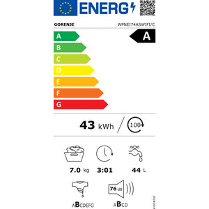 Práčka s predným plnením Gorenje WPNEI74ASWIFI, A, 7kg