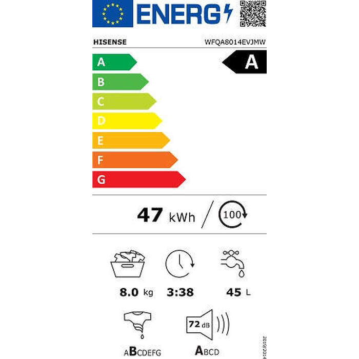 Práčka s predným plnením Hisense WFQA8014EVJMW, 8kg POŠKODENÝ OBAL