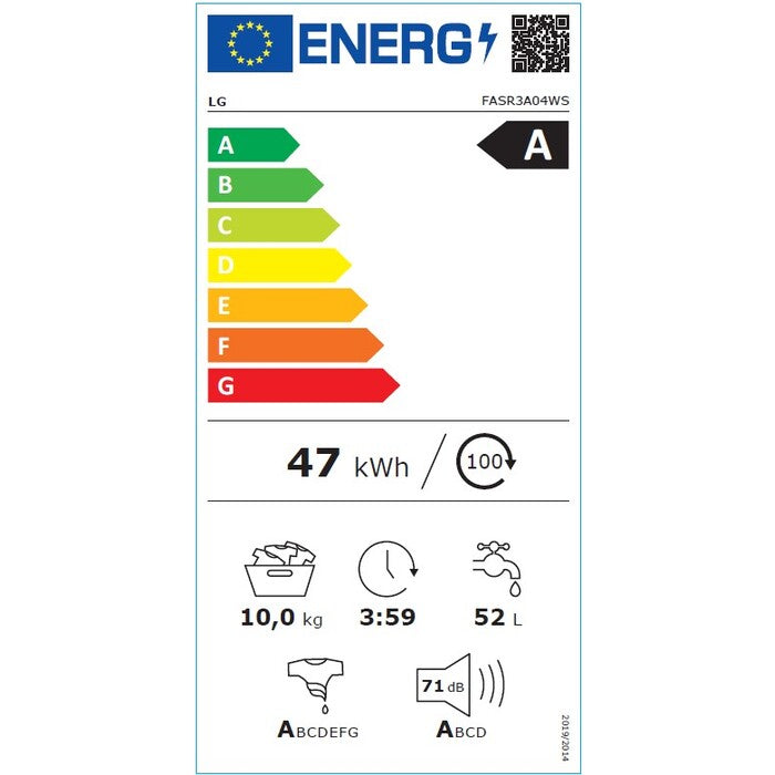 Práčka s predným plnením LG FASR3A04WS, A, 10 kg