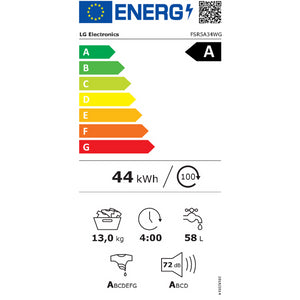 Práčka s predným plnením LG FSR5A34WG, A, 13kg