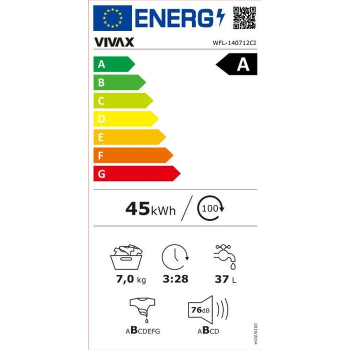 Práčka s predným plnením Vivax WFL-140712CI, 7 kg