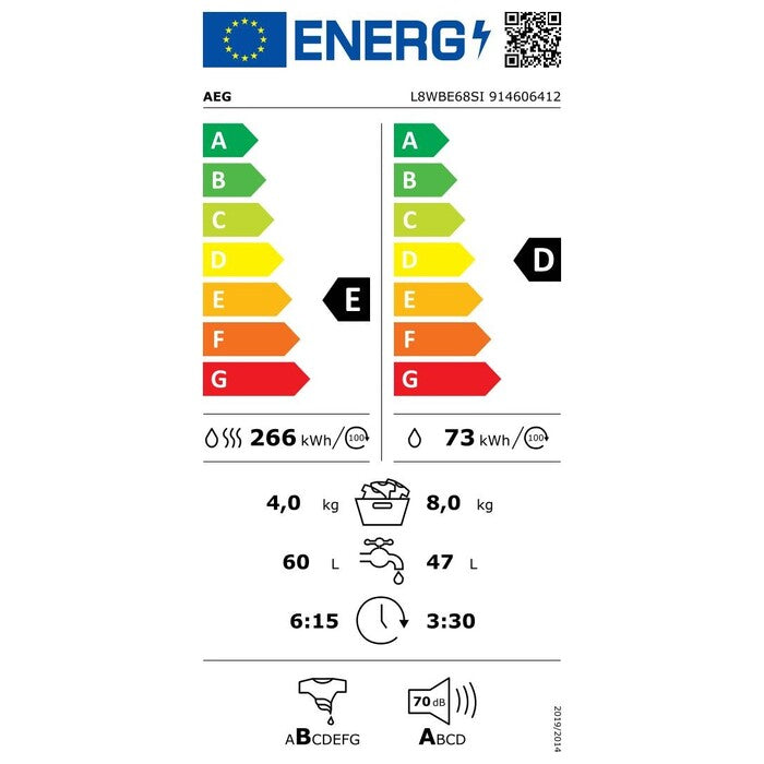 Pračka so sušičkou AEG L8WBE68SI, A,8/4 kg