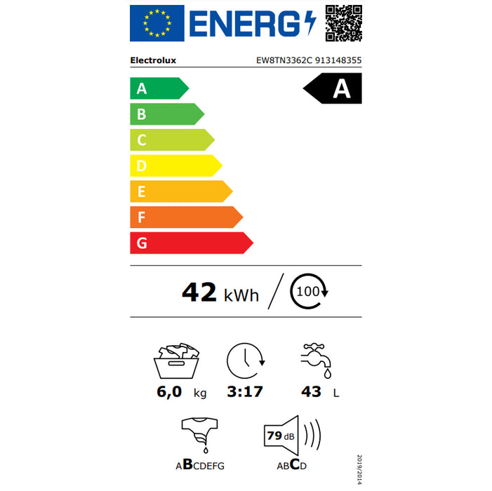 Práčka vrchom plnená Electrolux EW8TN3362C, 6 kg